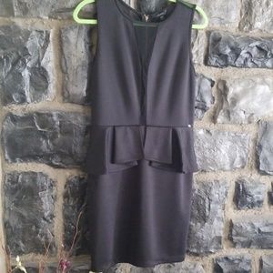 Guess sheer back peplum dress